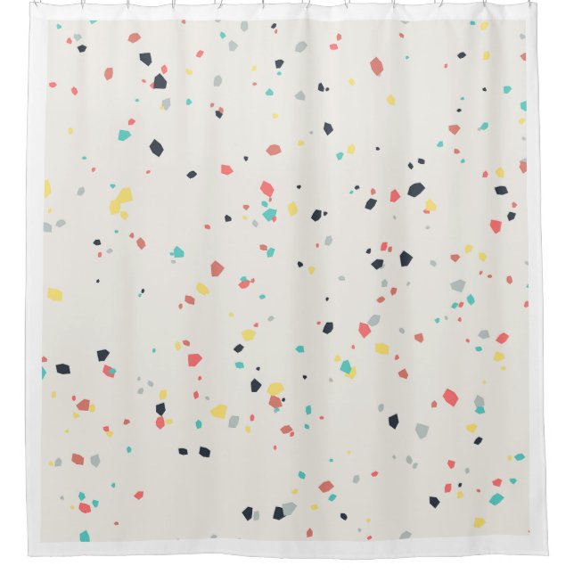 Terrazzo Speckle Seamless Pattern Shower Curtain (Front)