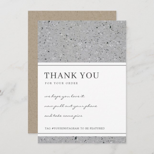 TERRAZZO SPECKLED PATTERN CORPORATE BUSINESS LOGO THANK YOU CARD (Front/Back)