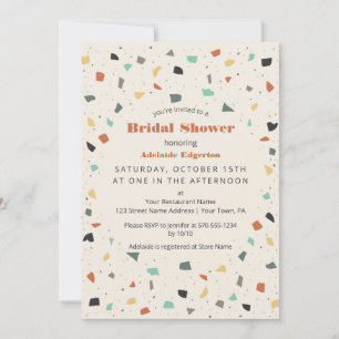 Terrazzo Tile Confetti Modern Style Bridal Shower Invitation