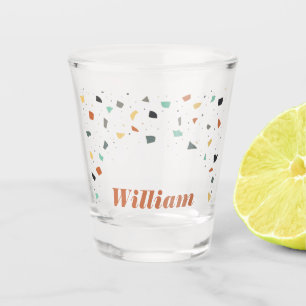 Terrazzo Tile Confetti Modern Style Personalised Shot Glass