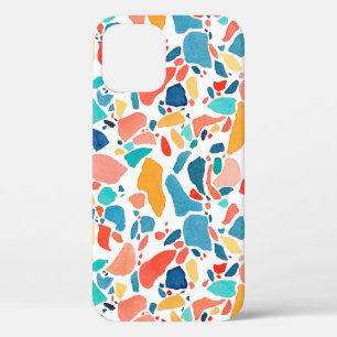 Terrazzo watercolor seamless pattern. Hand drawn o iPhone 12 Case