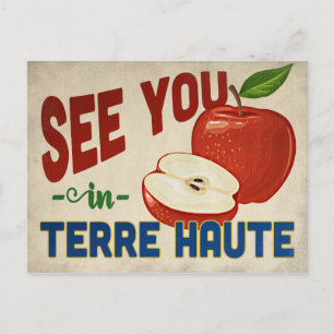 Terre Haute Indiana Apple - Vintage Travel Postcard