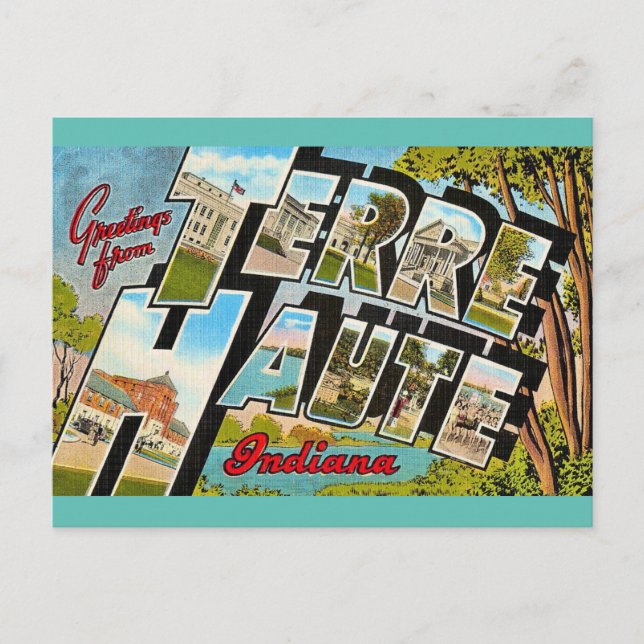 Terre Haute Indiana Greeting Postcard (Front)