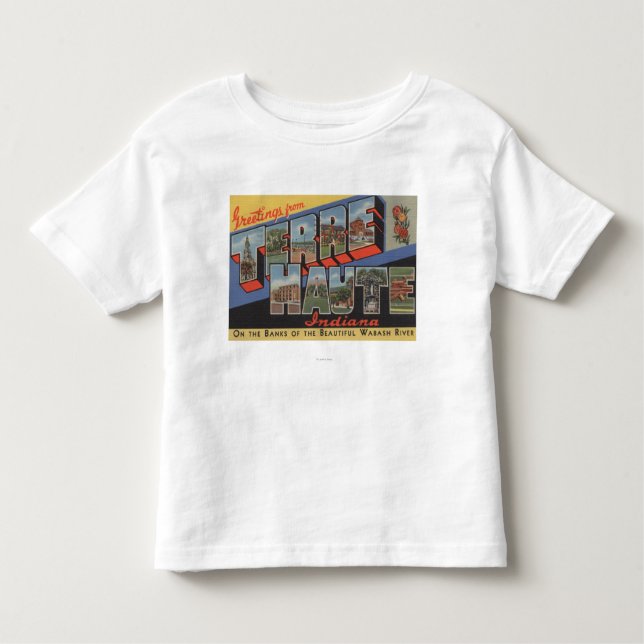 Terre Haute, Indiana - Large Letter Scenes Toddler T-Shirt (Front)