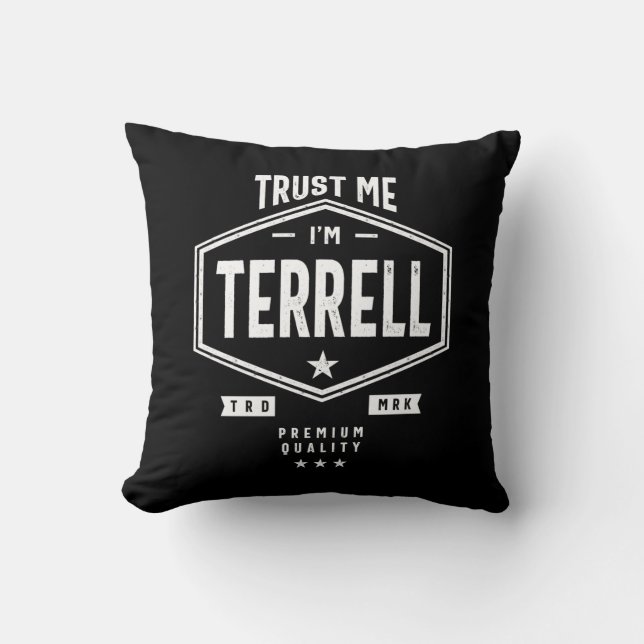 Terrell Personalised Name Birthday Gift Cushion (Front)