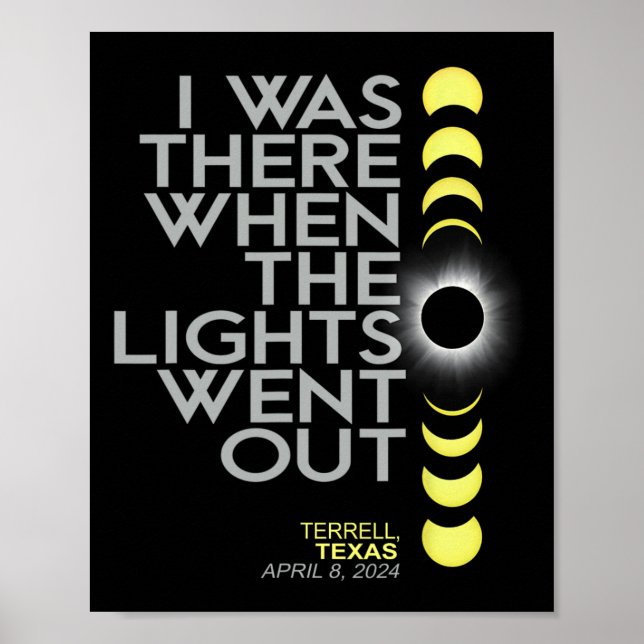 Terrell Texas Total Solar Eclipse 2024  Poster (Front)