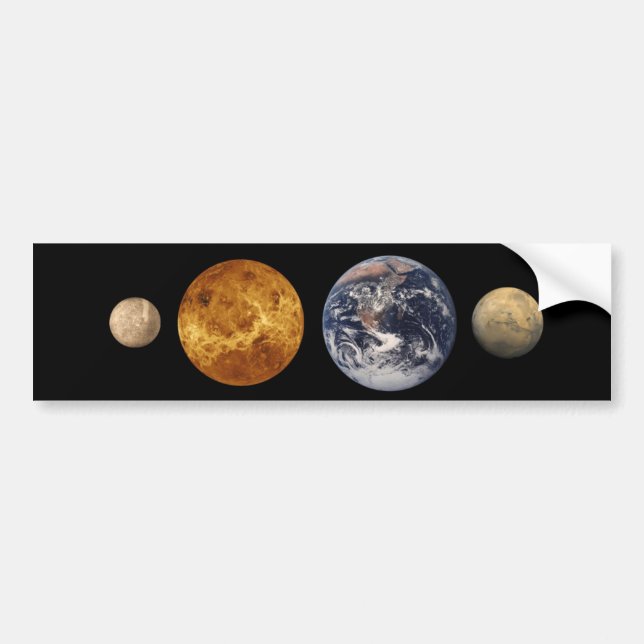 Terrestrial Planet Size Comparison Sticker (Front)