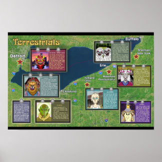 Terrestrials Poster Erie Lake Erie Official Merch