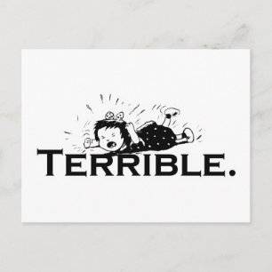 Terrible Temper Tantrum Retro Girl Postcard