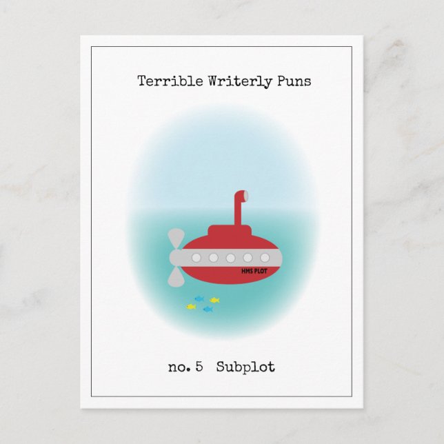 Terrible Writerly Puns Postcard (Front)