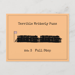 Terrible Writerly Puns Postcard
