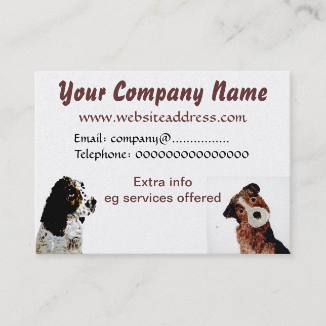 Terrier and Spaniel Dogs Business Card (Front)