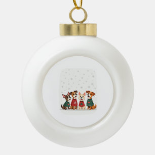 Terrier Christmas Choir Ceramic Ball Christmas Ornament