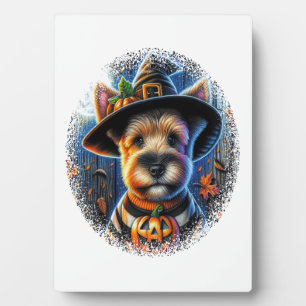 Terrier Dog Halloween Plaque