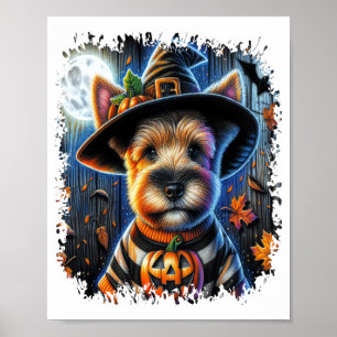 Terrier Dog Halloween Square Poster