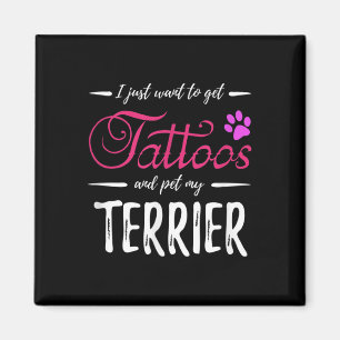 Terrier Dog Lover Tattoo Funny Dog Mum Gift Idea Magnet