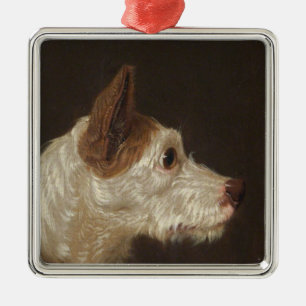 Terrier Dog's Head (by James Ward) Metal Ornament