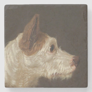 Terrier Dog's Head (by James Ward) Stone Coaster