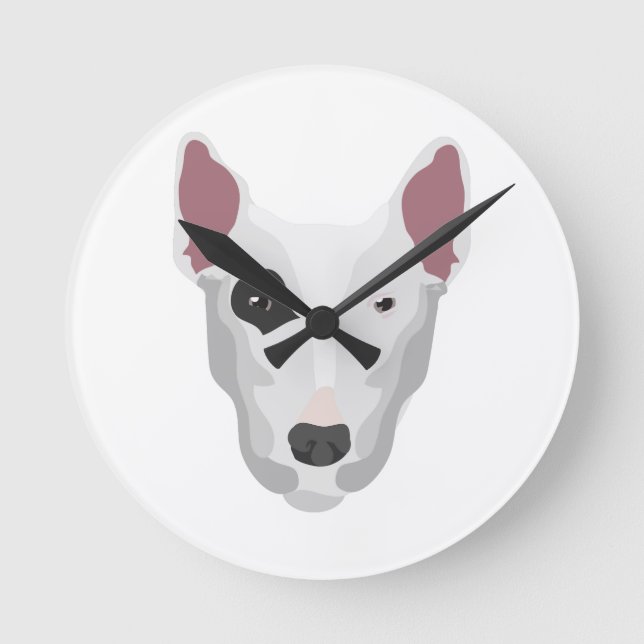 Terrier Head Round Clock (Front)