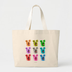 Terrier Mix 2989 - WB Large Tote Bag
