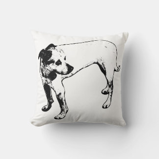 Terrier Mix Full‑Body Profile Throw Pillow