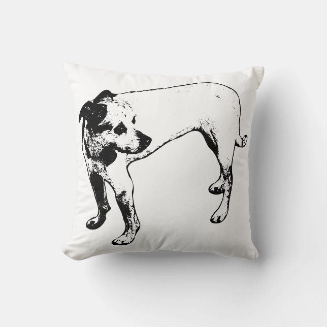  Terrier Mix Full‑Body Profile Throw Pillow (Front)