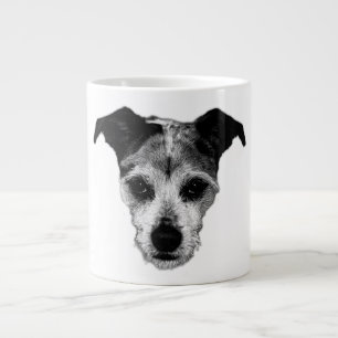 Terrier Mix Looking Up Monochrome Mug