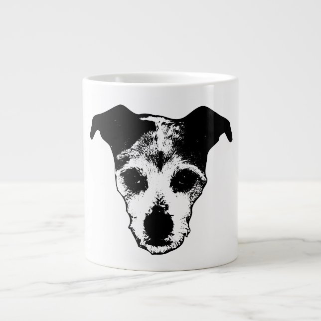 Terrier Mix Looking Up Portrait Mug (Front)