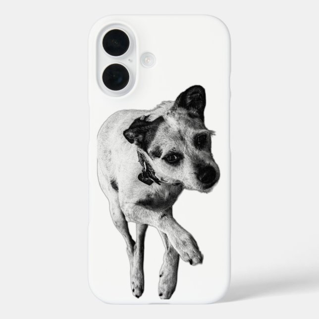 Terrier Mix Relaxed Side Pose iPhone Case (Back)