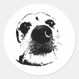 Terrier Nose Sticker Black & White Art