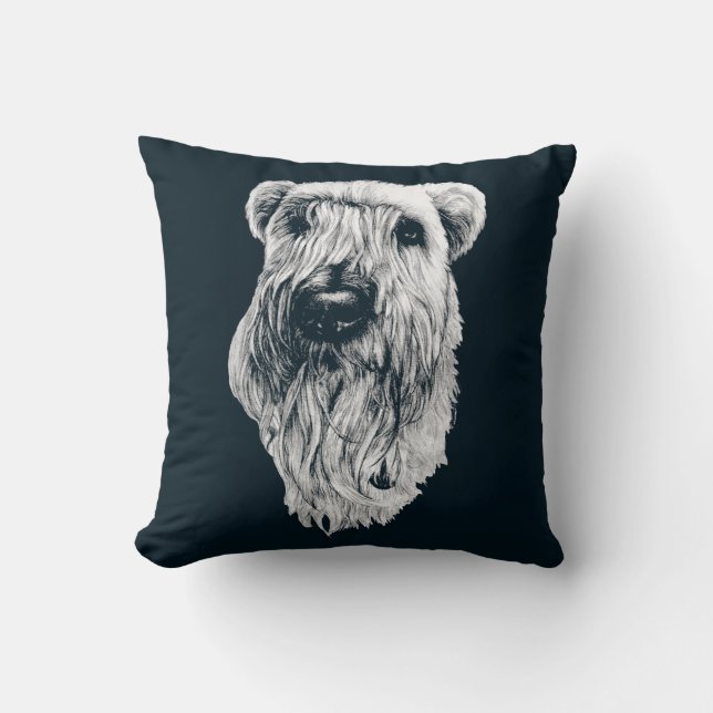 Terrier Pillow Wheaten Terrier Art Gifts & Decor (Front)