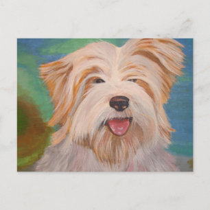 Terrier Portrait Cute Pet Dog Art Postcard
