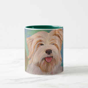 Terrier Portrait Cute Pet Dog Art Two-Tone Coffee Mug