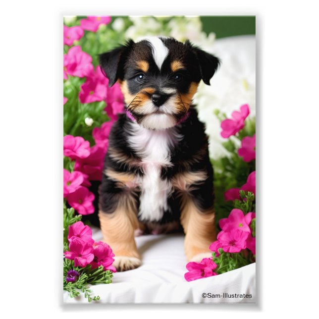Terrier Puppy Satin Photo Enlargement (Front)