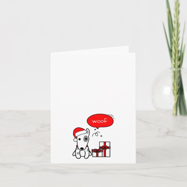 Terrier with Presents Christmas Holiday Card (Front)