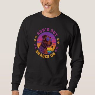 Terrier With Sunglasses on the Beach Sun s Out Sha Sweatshirt
