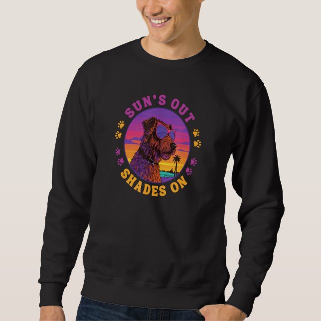 Terrier With Sunglasses on the Beach Sun s Out Sha Sweatshirt (Front)