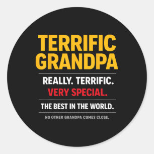 Terrific Grandpa Funny Trump Style Political Parod Classic Round Sticker