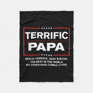 Terrific Papa - Funny Donald Trump Best Papa  Fleece Blanket