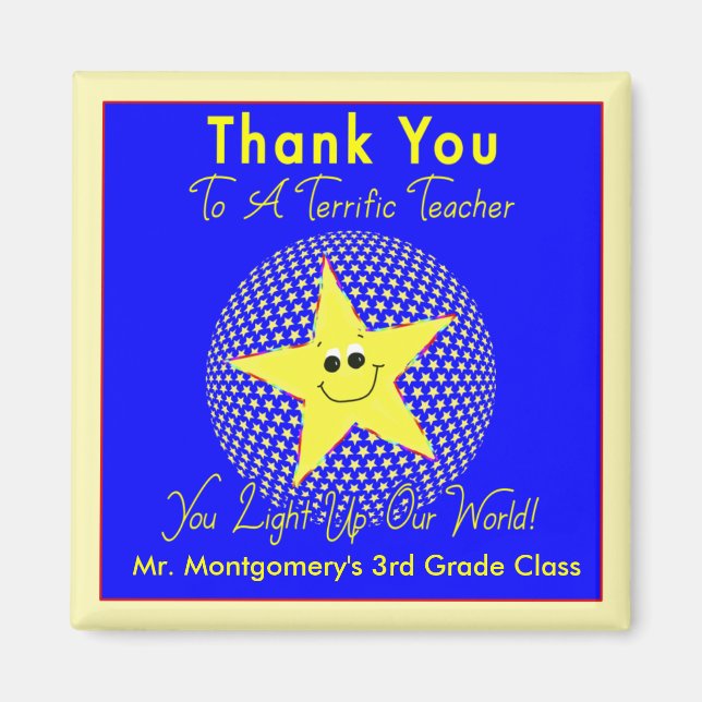 Terrific Star Teacher Thank You from Class Magnet (Front)