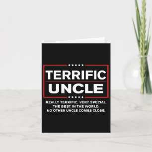 Terrific Uncle - Funny Donald Trump Great Uncle  Card