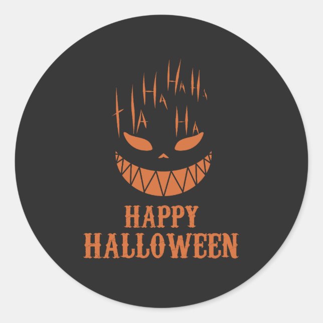 Terrifying Halloween Face Scream Horror Dark Spook Classic Round Sticker (Front)