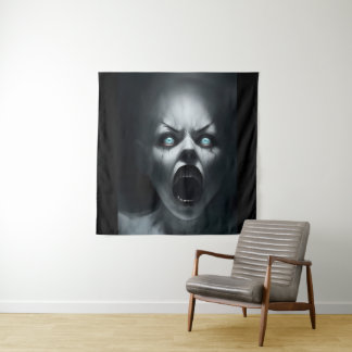 Terrifying Screaming Specter Wallpaper Tapestry