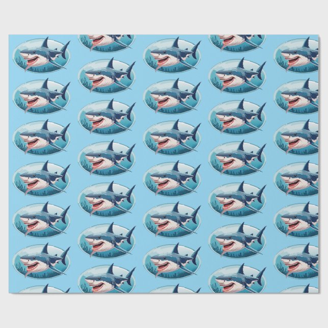 Terrifying Shark Wrapping Paper (Flat)