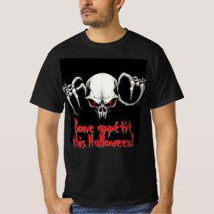 Terrifying Skeleton with Red Eyes Halloween Horror T-Shirt