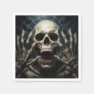 Terrifying Skull Scream Halloween Party Horror Napkin
