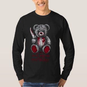 Terrifying Teddy Spooky Plush Horror Teddy Bear Sc T-Shirt