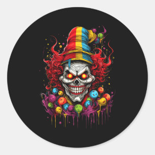 Terrifying Y Evil Killer Clown  Classic Round Sticker