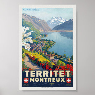 Territet Montreux Vintage Poster 1924