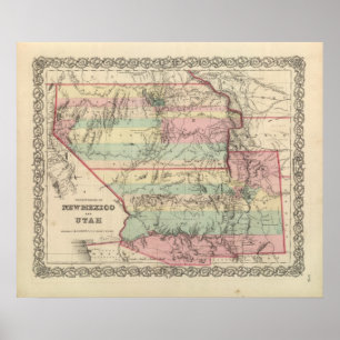 Territories of New Mexico and Utah Poster